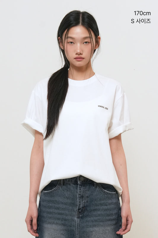 General Idea UNISEX Temperature Cut Cooling Logo Short Sleeve T-Shirt [WHITE]