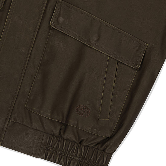Mahagrid Washed Faux Leather Blouson
