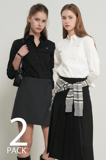 General Idea [2PACK] WOMAN Wrinkle-Free Rivet Shirt [3COL]