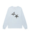 Cavish Kyurin Wearing TWIN STAR CHECK APPLIQUE LS TEE [BLUE]