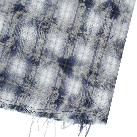 Mahagrid Bleached Raw-Cut Check Shirt