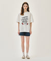 Marithé François Girbaud W VINTAGE EIFFEL TOWER LOGO OVERSIZED TEE white