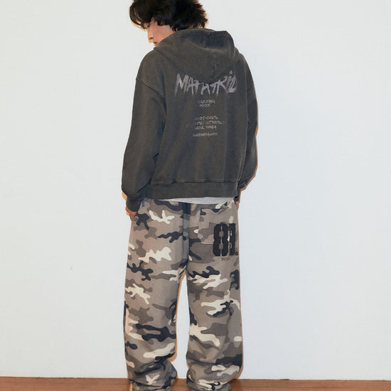 Mahagrid Slash Logo Pigment Zip Up Hoodie