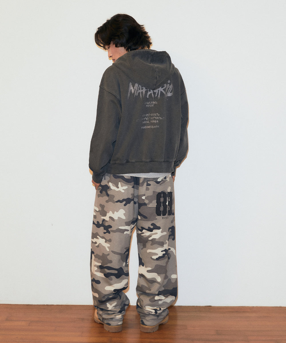 Mahagrid Slash Logo Pigment Zip Up Hoodie