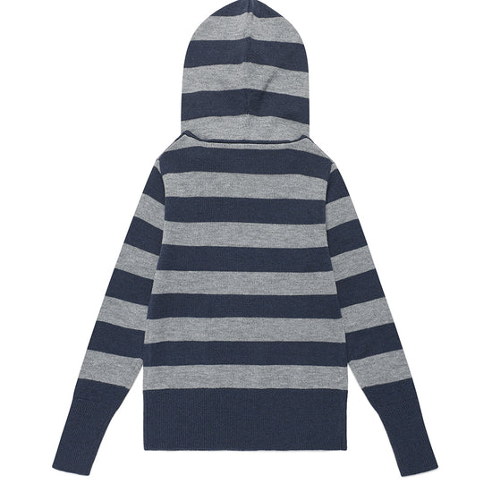 Cavish W U Neck Striped Star Knit Hoodie