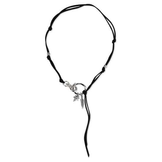 Mahagrid Boho Feather Necklace Black