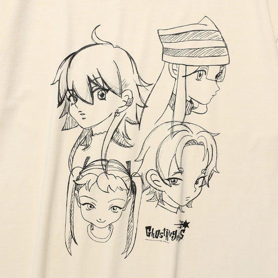 Nice Ghost Club Ghost Angels Head Sketch Pigment Big Big Tee [White]