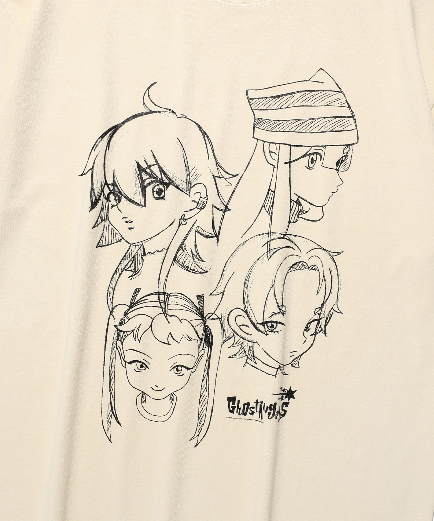 Nice Ghost Club Ghost Angels Head Sketch Pigment Big Big Tee [White]