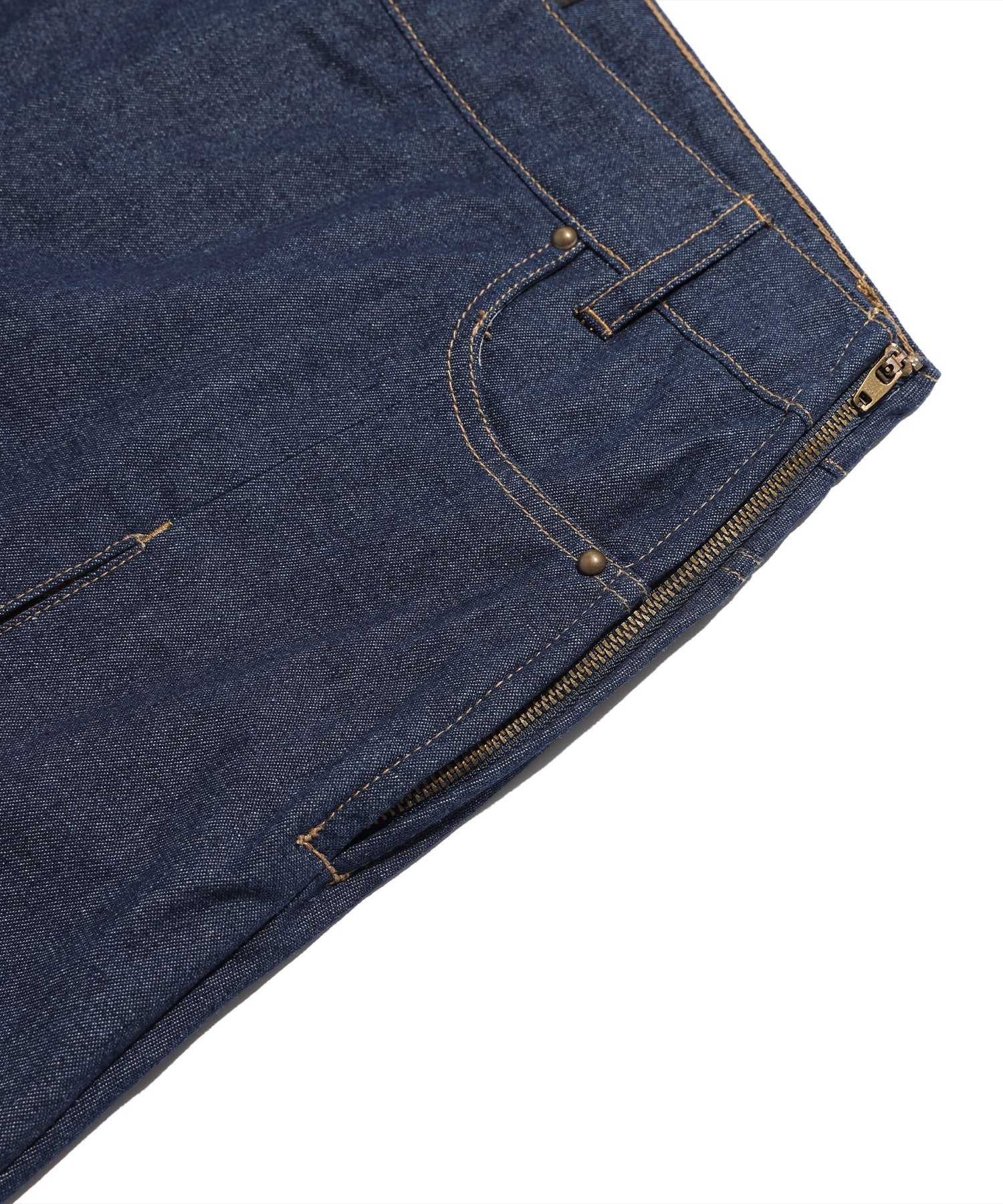Nice Ghost Club Denim Pleats Panel Layered Skirt Pants