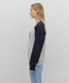Marithé François Girbaud Classic Logo Color Block Raglan Sweatshirt Burgundy
