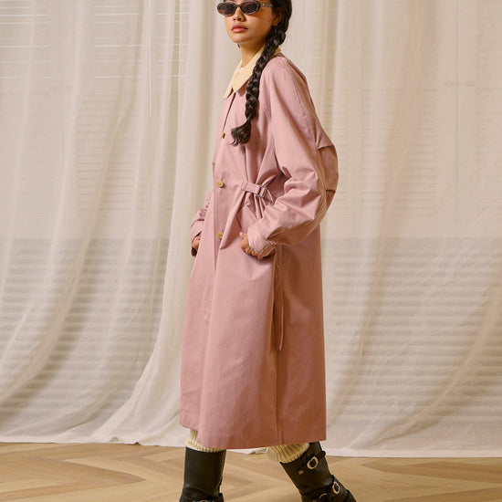 Bitter Cells Choir Trench Coat-Pink