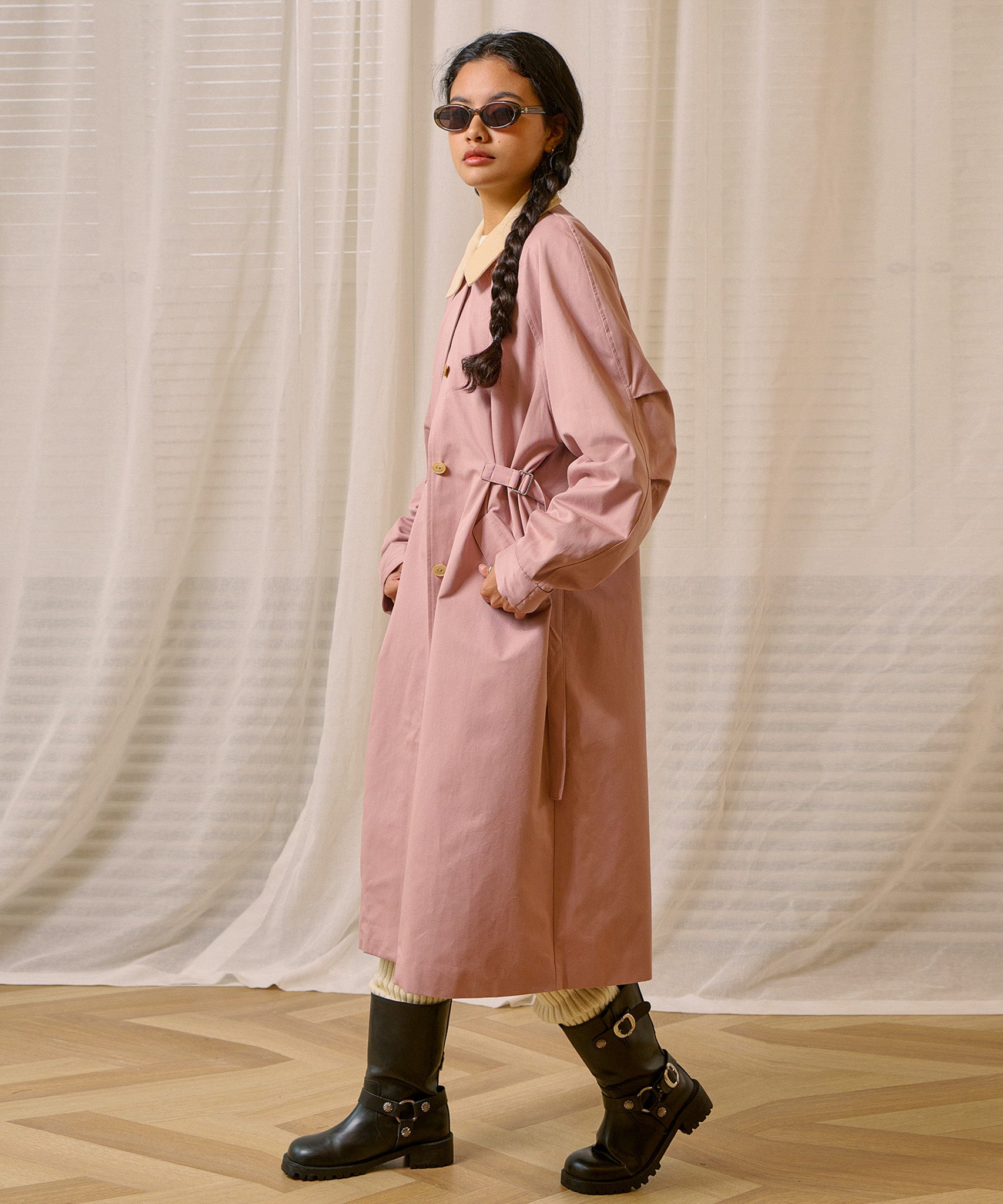 Bitter Cells Choir Trench Coat-Pink