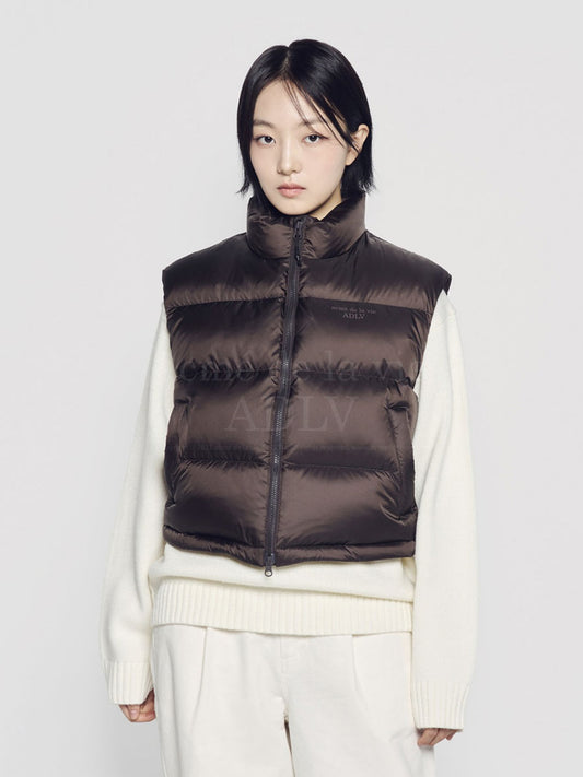 ADLV Woman Basic Logo Oversize Short Crop Duck Down Vest