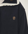 Marithé François Girbaud Kids White Lace Collar Cardigan Navy