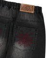 Mahagrid Solar Embroidered Denim Pant [Black]
