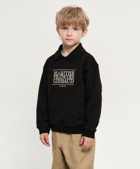 Marithé François Girbaud Kids Classic Logo Collar Sweatshirt Black