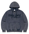 Mahagrid Washed Cut Off Applique Hood Zip Up