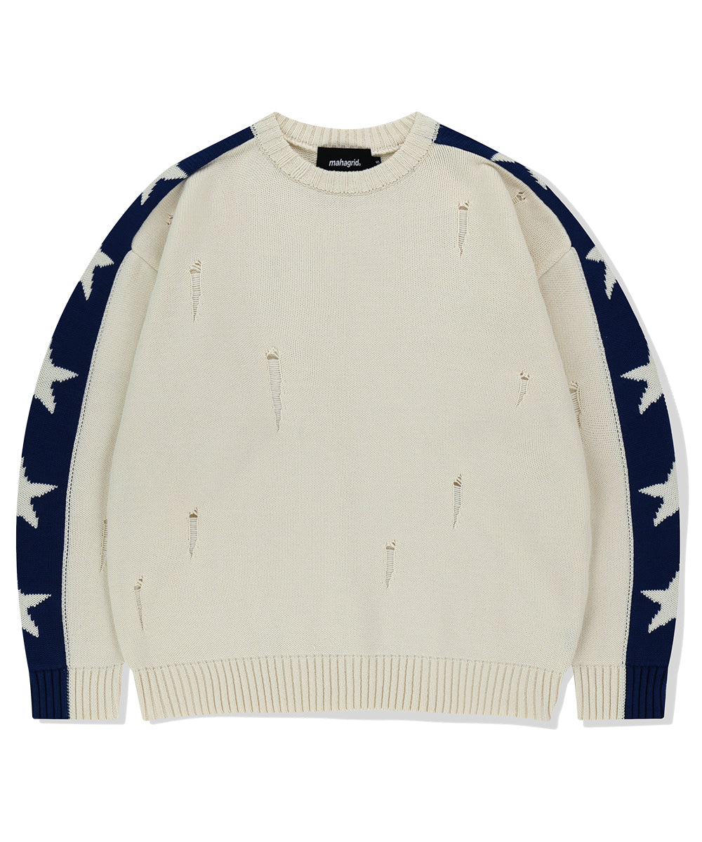 Mahagrid STAR CRASH KNIT CREWNECK