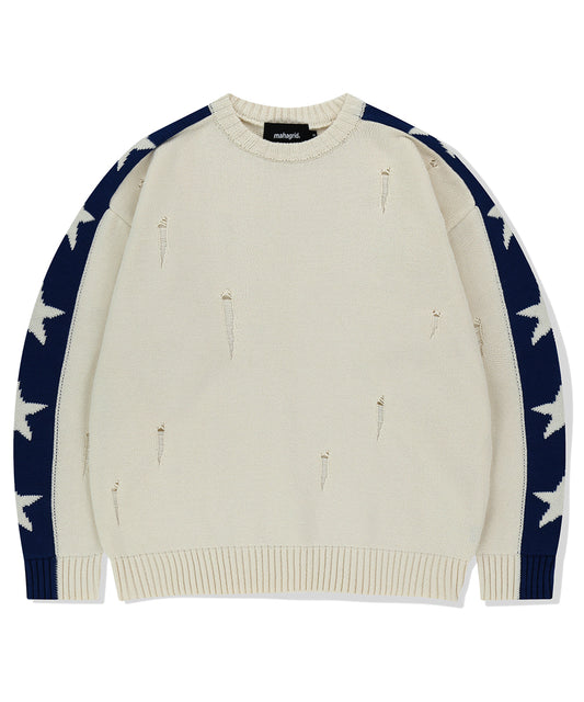 Mahagrid STAR CRASH KNIT CREWNECK