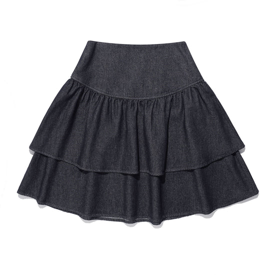 Nice Ghost Club Lowrise Shirring Denim Skirt