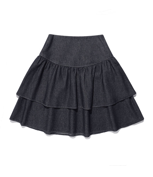 Nice Ghost Club Lowrise Shirring Denim Skirt