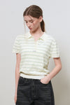General Idea WOMAN Stripe Collar Half Knit