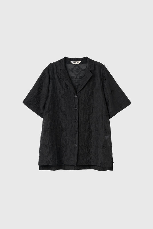 General Idea WOMAN Embroidery Lace Half Shirt