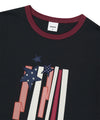 Mahagrid Flag Applique Ringer Tee