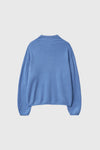General Idea [XXL Exclusive] Unisex Color-Block Collar Henry Neck Knit [Light Blue]