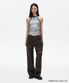 Mahagrid Denim Printed Halter Knit