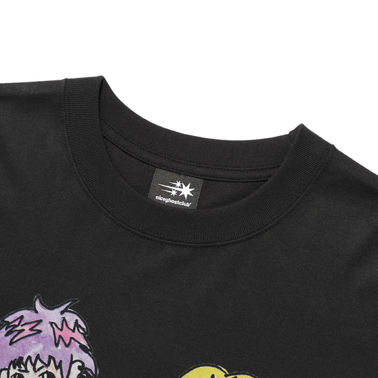 Nice Ghost Club Soul Pussy Cat Ghost Soul Girl Big Tee Black