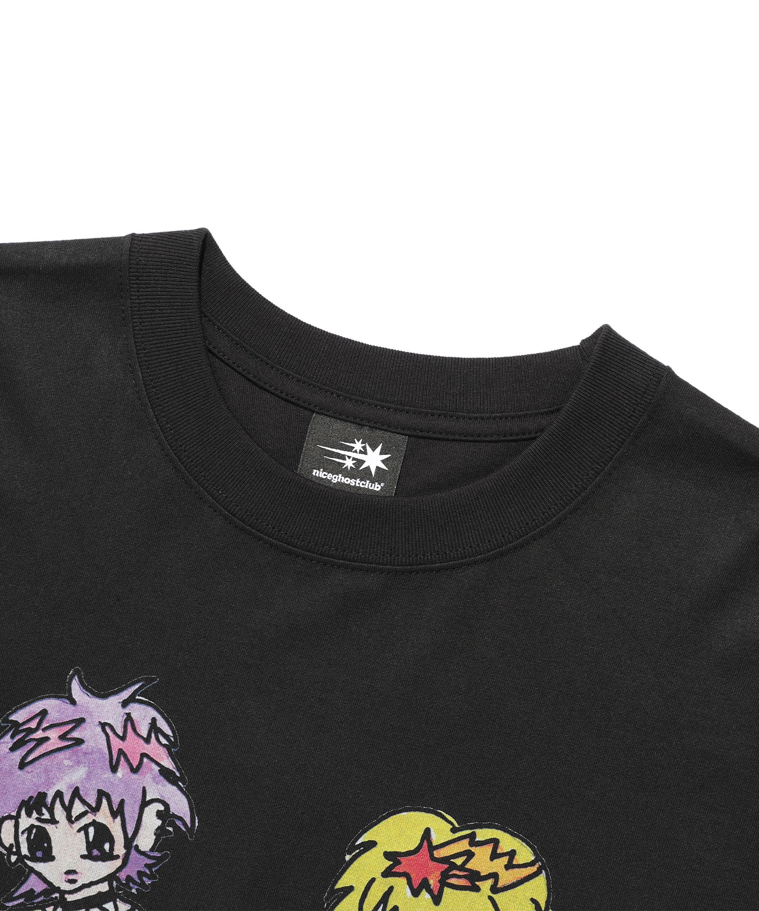 Nice Ghost Club Soul Pussy Cat Ghost Soul Girl Big Tee Black