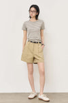 General Idea WOMAN Stripe Crew Neck Half Knit
