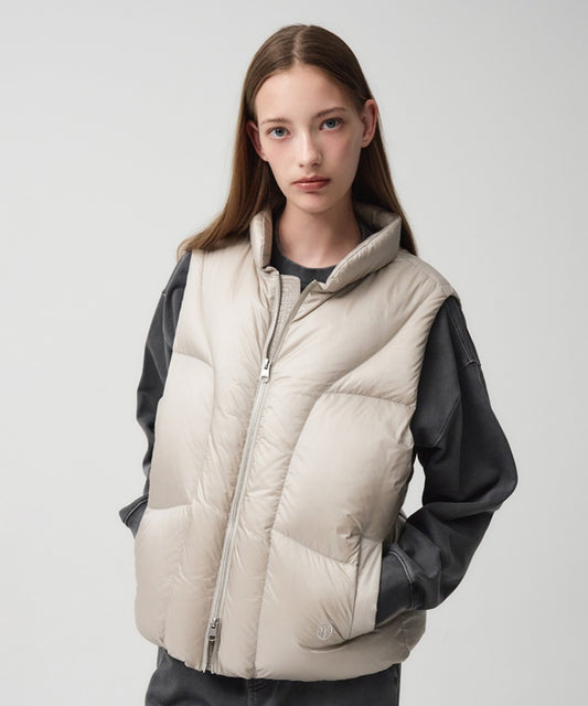 Marithé François Girbaud GLOSSY DUCK DOWN VEST light gray