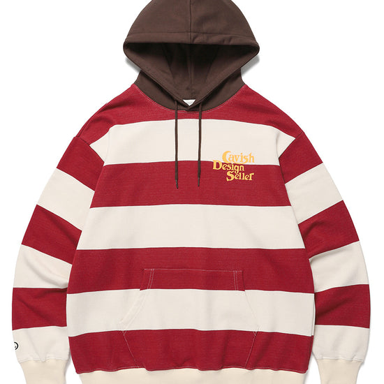 Cavish Striped Seller Logo Hoodie [Red]