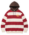 Cavish Striped Seller Logo Hoodie [Red]