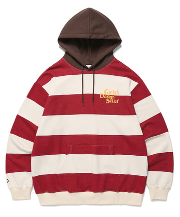 Cavish Striped Seller Logo Hoodie [Red]