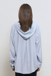 General Idea WOMAN Summer Loose Fit Wrinkle Hooded Shirt