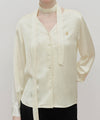 Marithé François Girbaud Women's V-Neck Tie Blouse