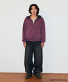 Mahagrid Pigment Stripe Mixed Zip Up Hoodie