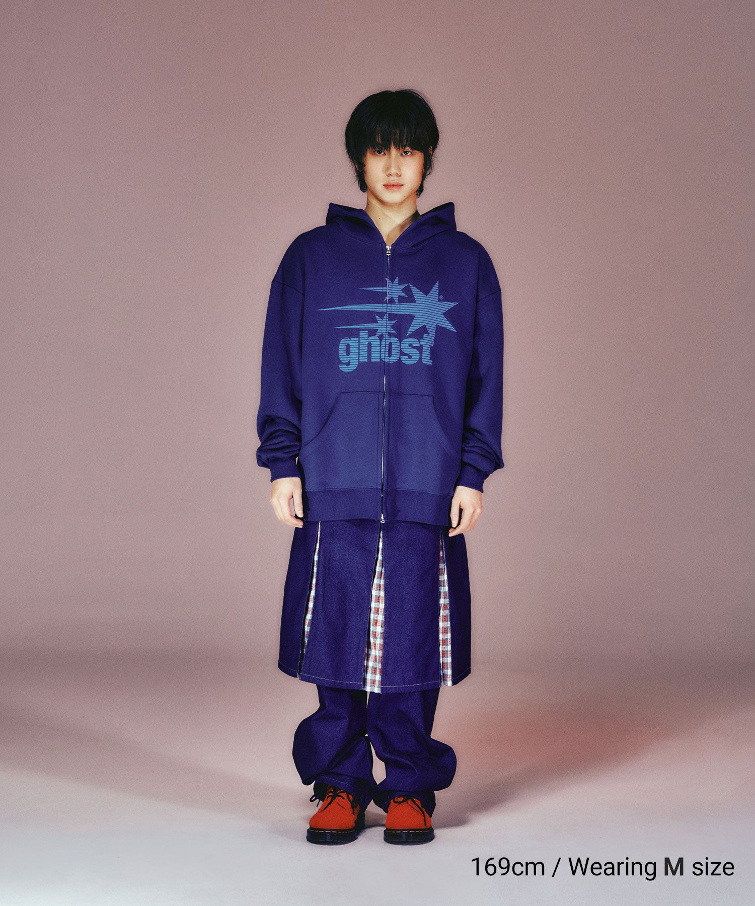Nice Ghost Club Ghost 3 Star Hoodie Zip Up [Navy]