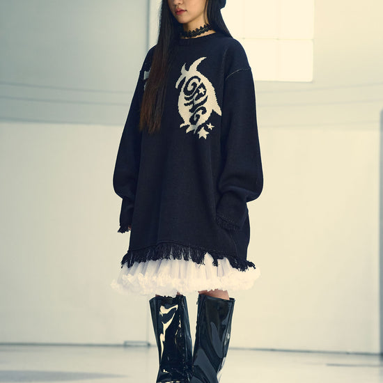 Nice Ghost Club Girl Gang Eyes Fringed Knit