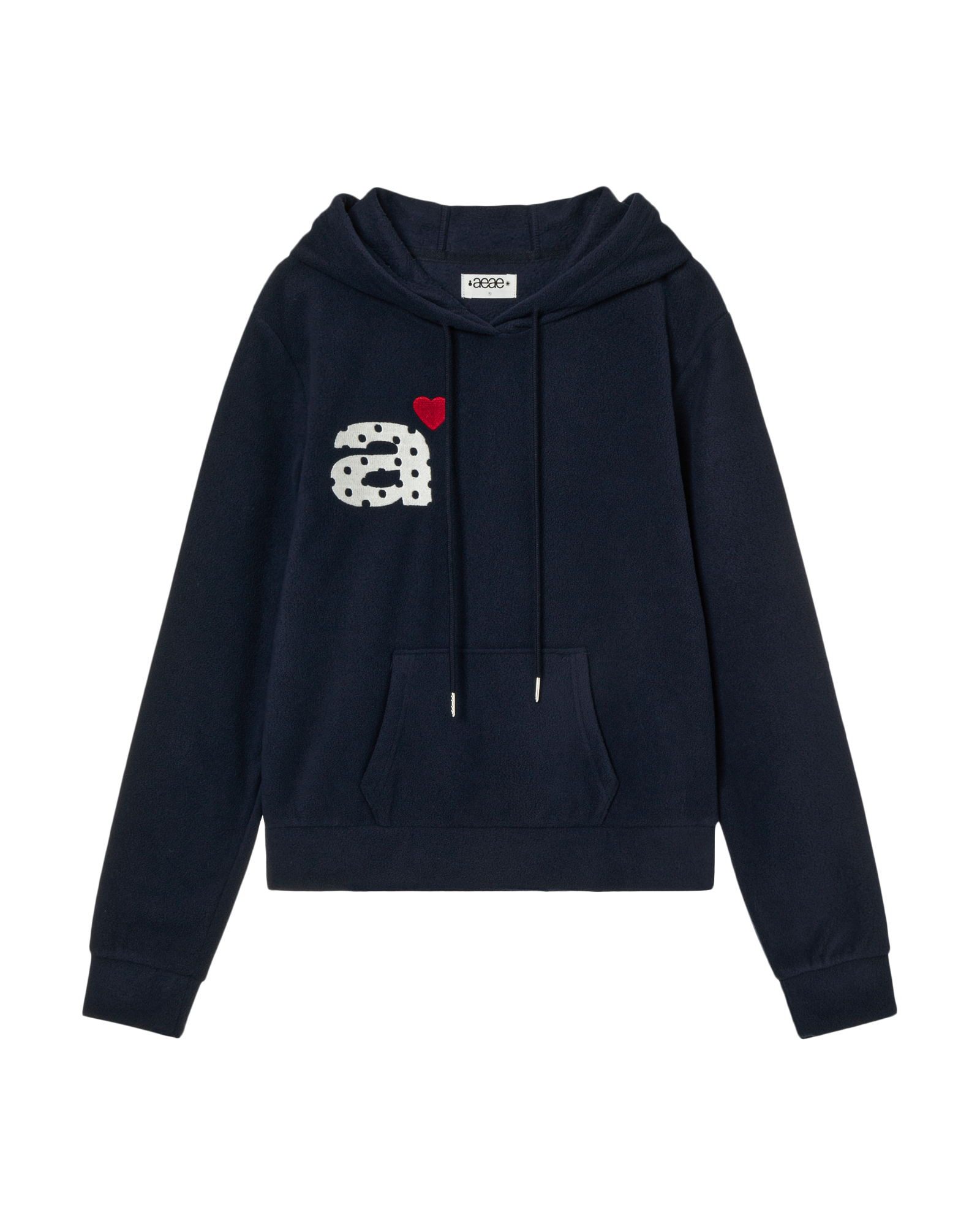 AEAE Dot Small Letter Fleece Hoodie