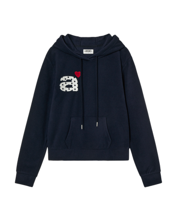 AEAE Dot Small Letter Fleece Hoodie