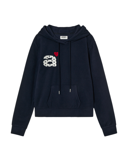 AEAE Dot Small Letter Fleece Hoodie