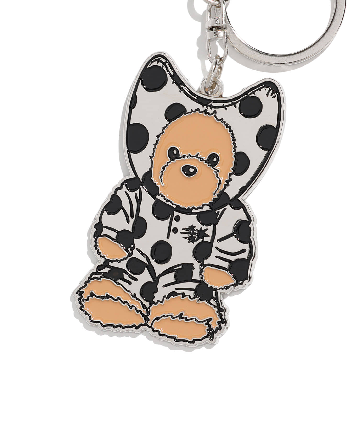 Nice Ghost Club Devil Bear Doll Metal Key Ring [Silver]