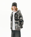 Mahagrid Camo Applique Zip Up Hoodie