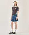 Marithé François Girbaud W RAW EDGE DENIM MINI SKIRT
