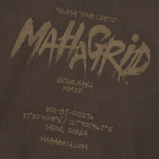 Mahagrid Slash Logo Pigment Zip Up Hoodie