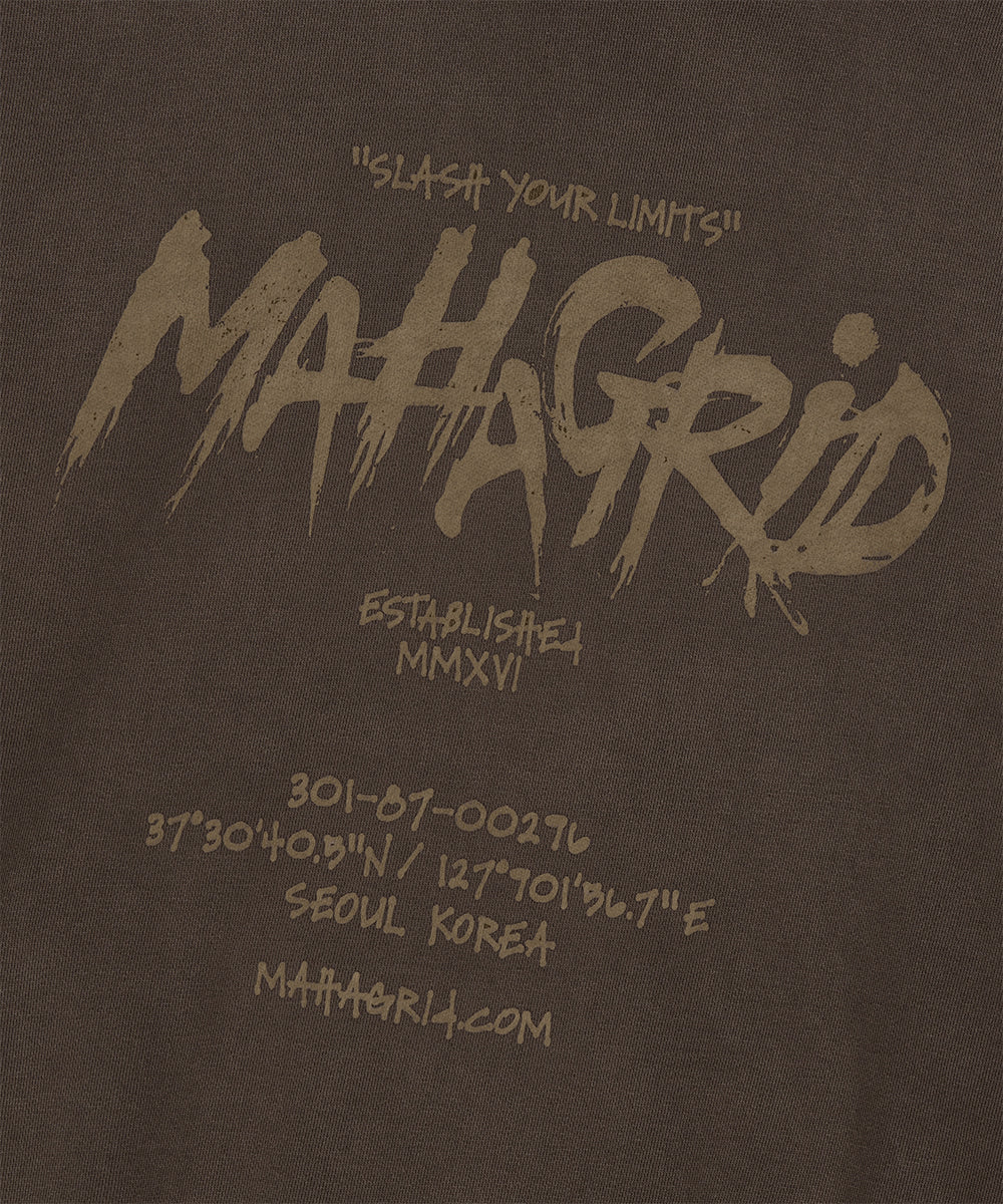 Mahagrid Slash Logo Pigment Zip Up Hoodie